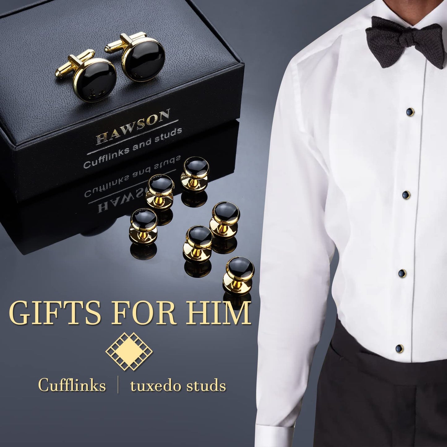 Men’s Cufflinks and Tuxedo Studs Set
