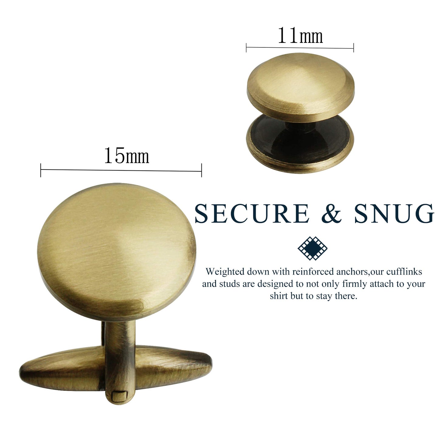 Men’s Cufflinks and Tuxedo Studs Set with Gift Box