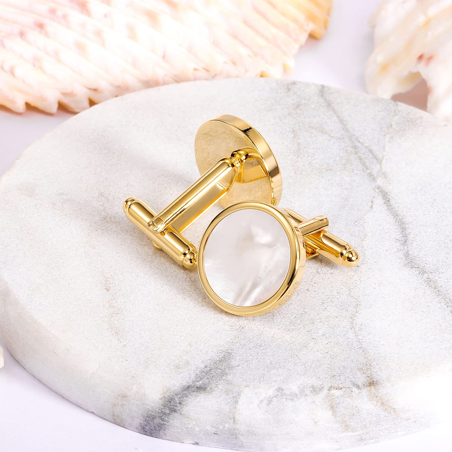 Fashion Mother-of-Pearl Tuxedo Shirt Button and Cufflink Set