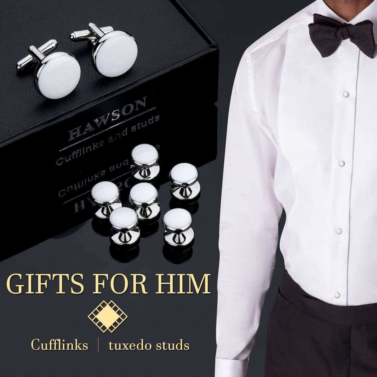 Men’s Cufflinks and Tuxedo Studs Set