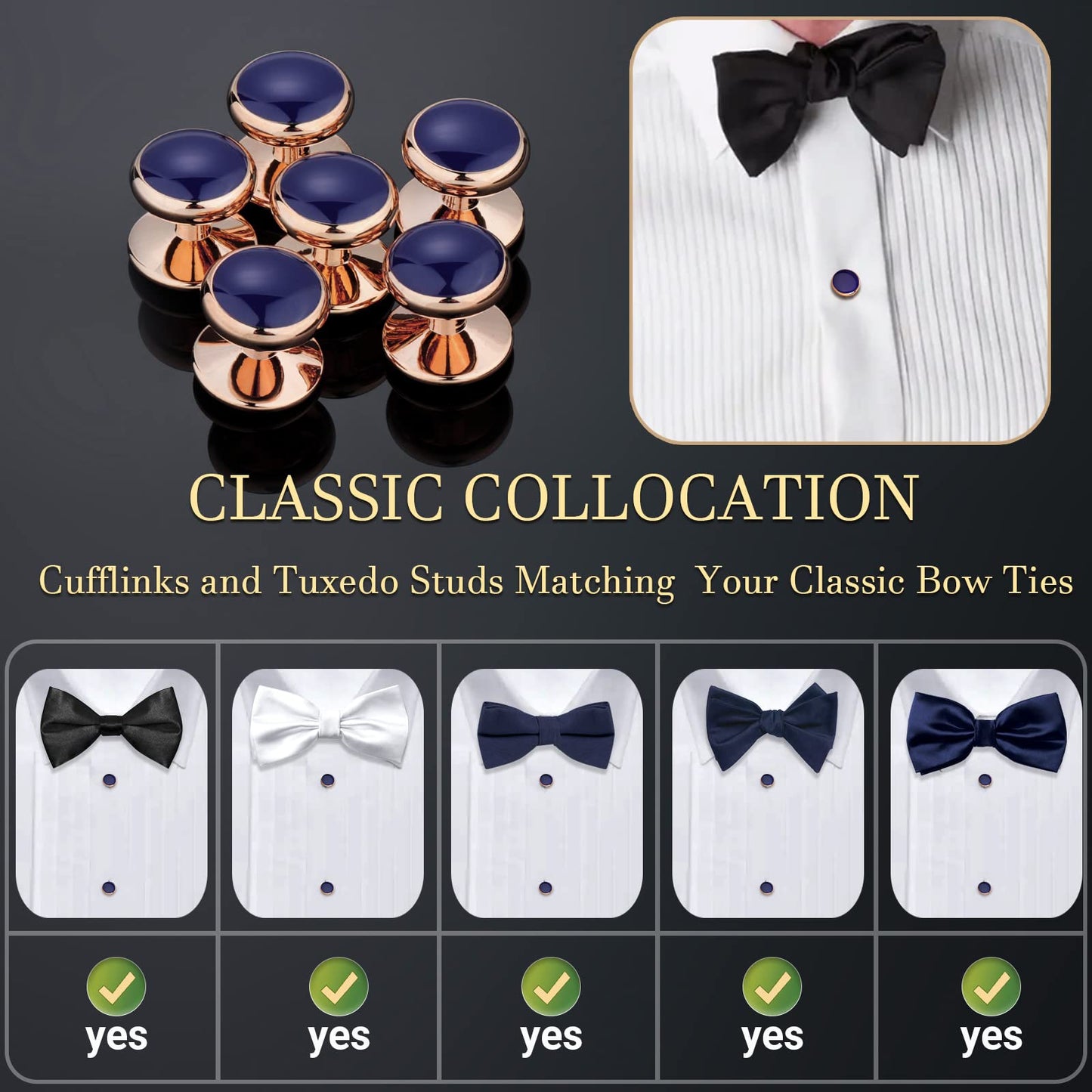 Men’s Cufflinks and Tuxedo Studs Set