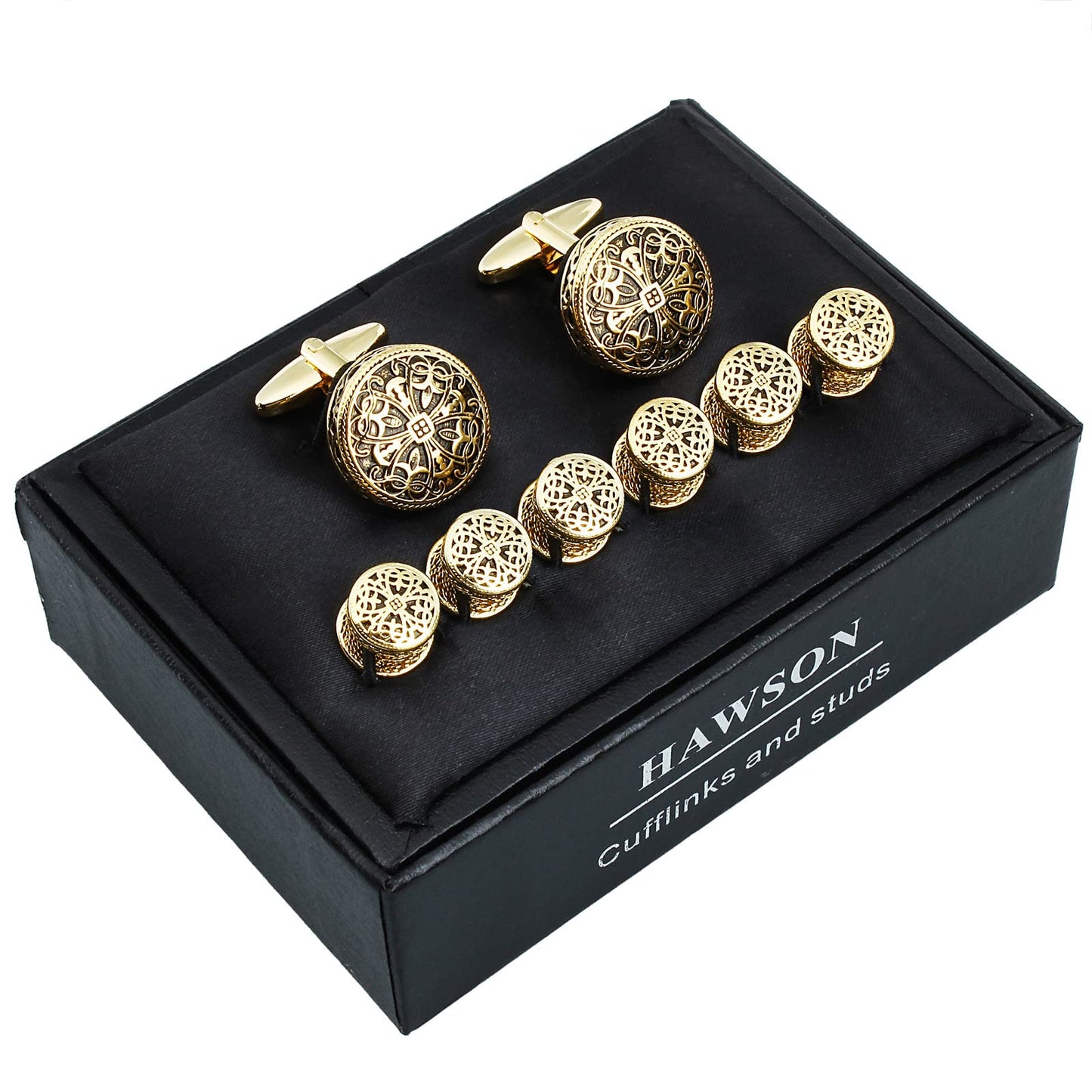 Gold Cufflinks and Tuxedo Studs for Men