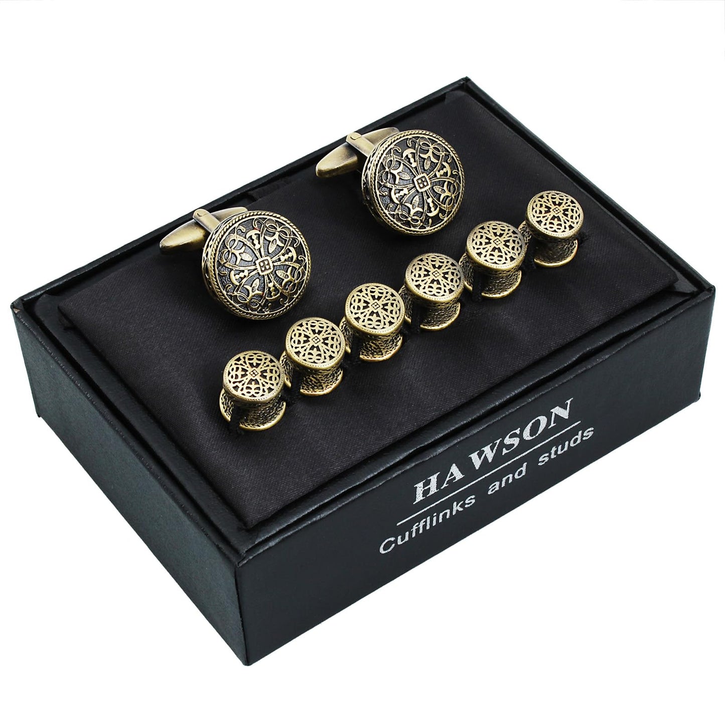 Gold Cufflinks and Tuxedo Studs for Men