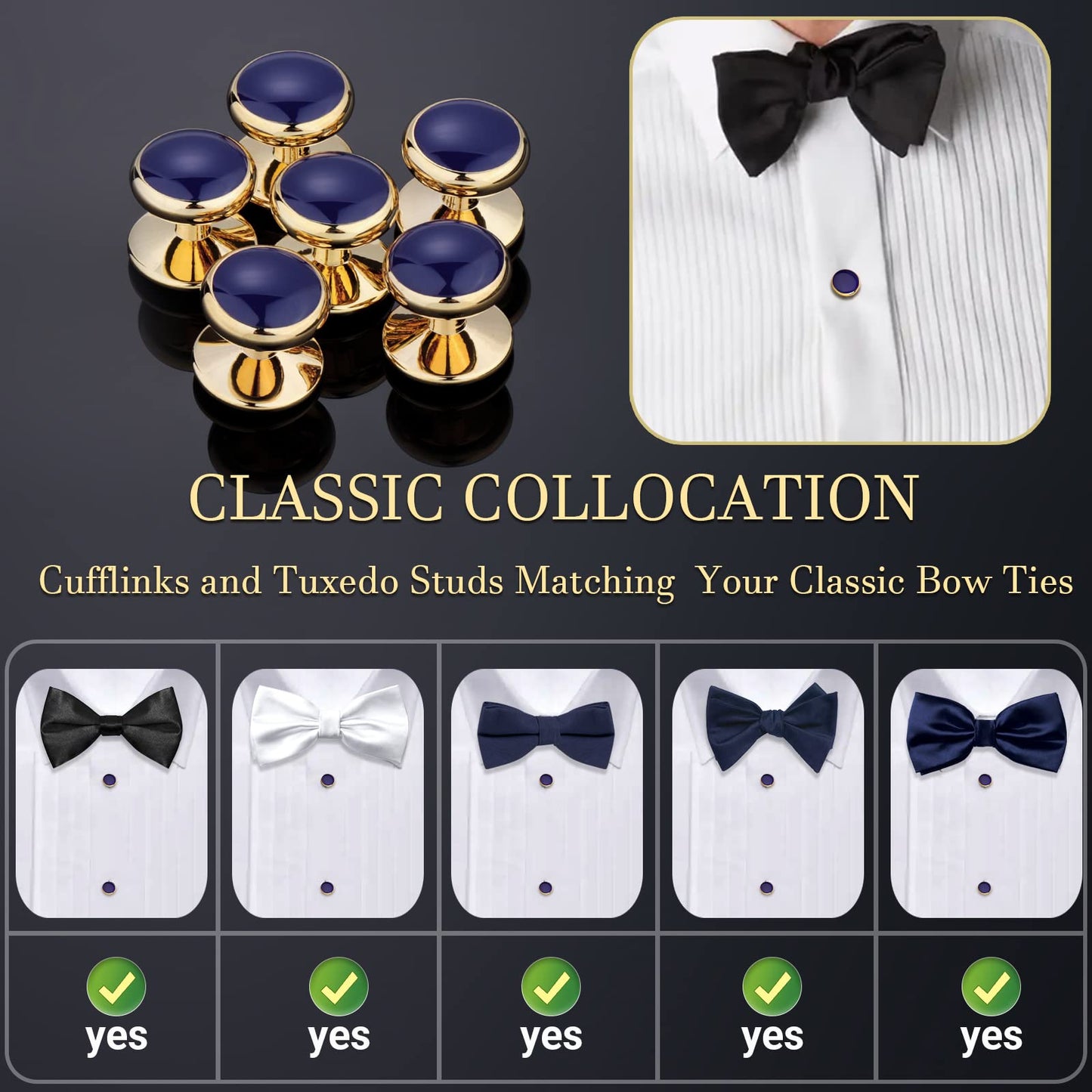 Men’s Cufflinks and Tuxedo Studs Set