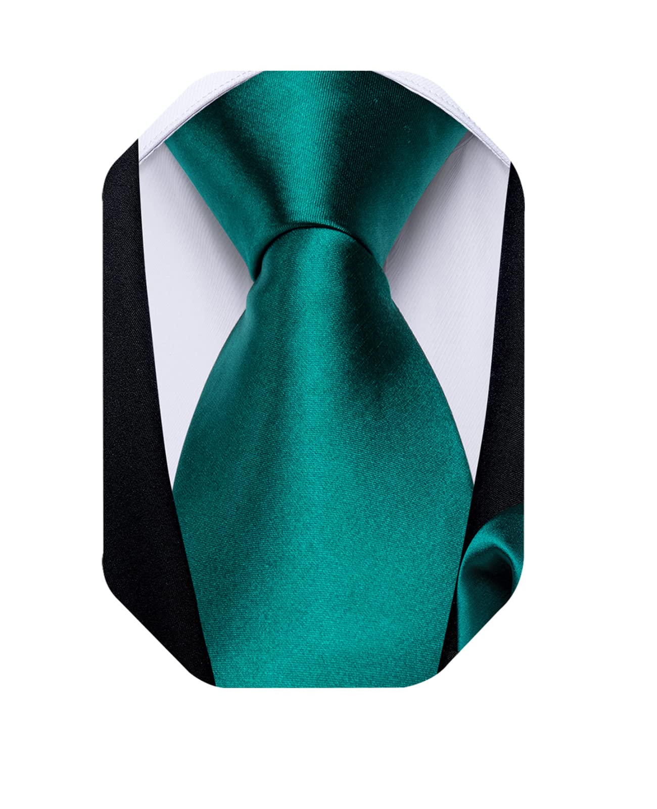 Mens Solid Color Tie and Pocket Square Set Woven Silk Plain Necktie & Handkerchief for Men Wedding Party Formal