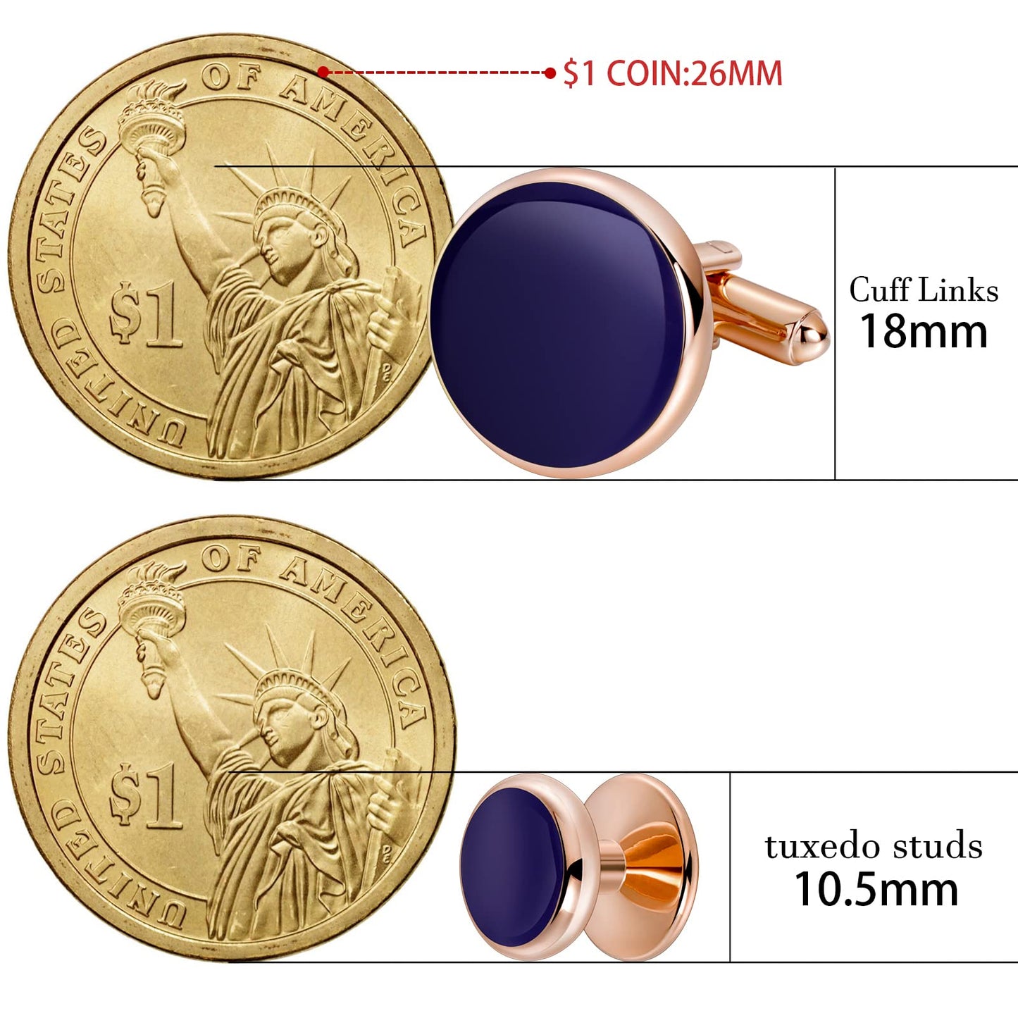 Men’s Cufflinks and Tuxedo Studs Set