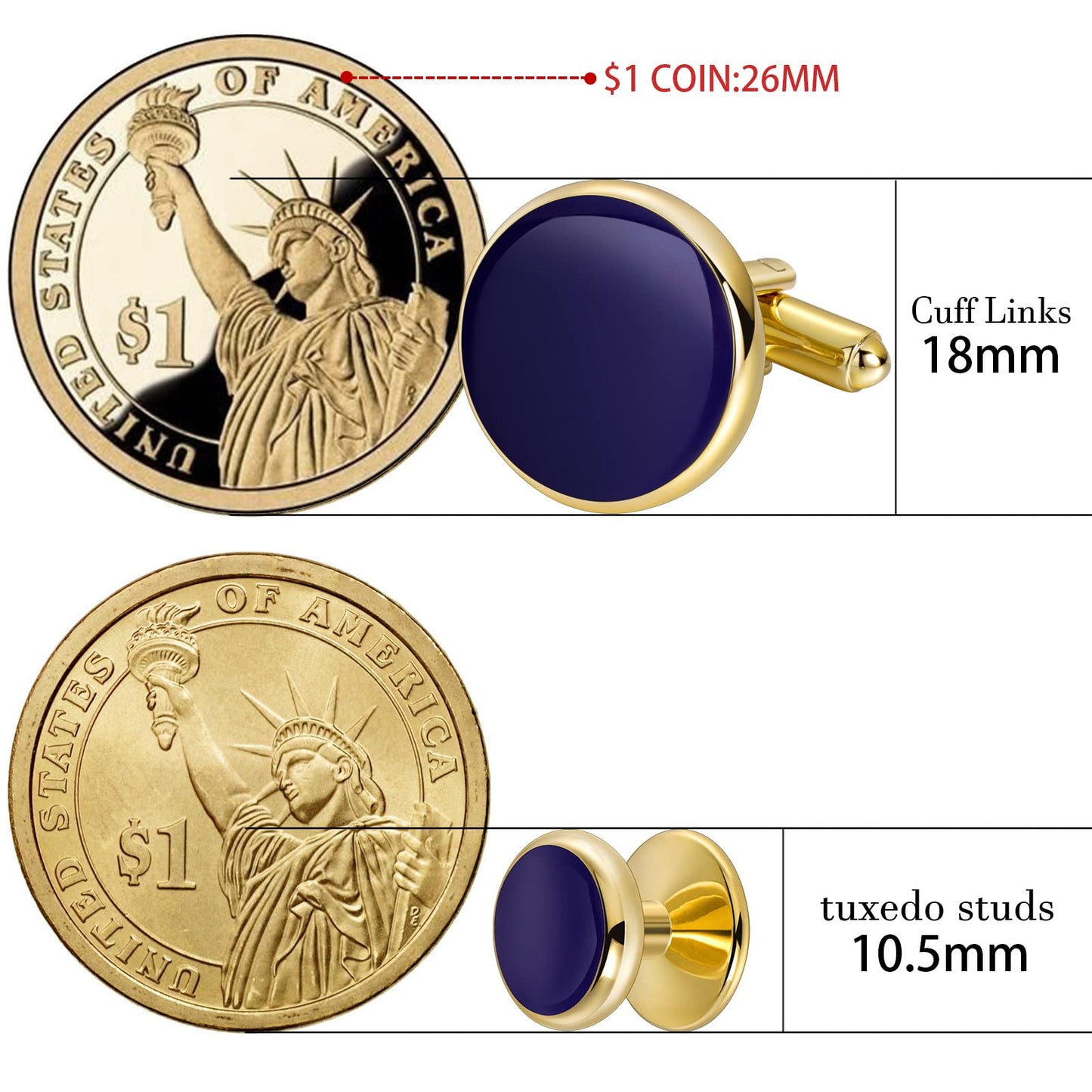 Men’s Cufflinks and Tuxedo Studs Set