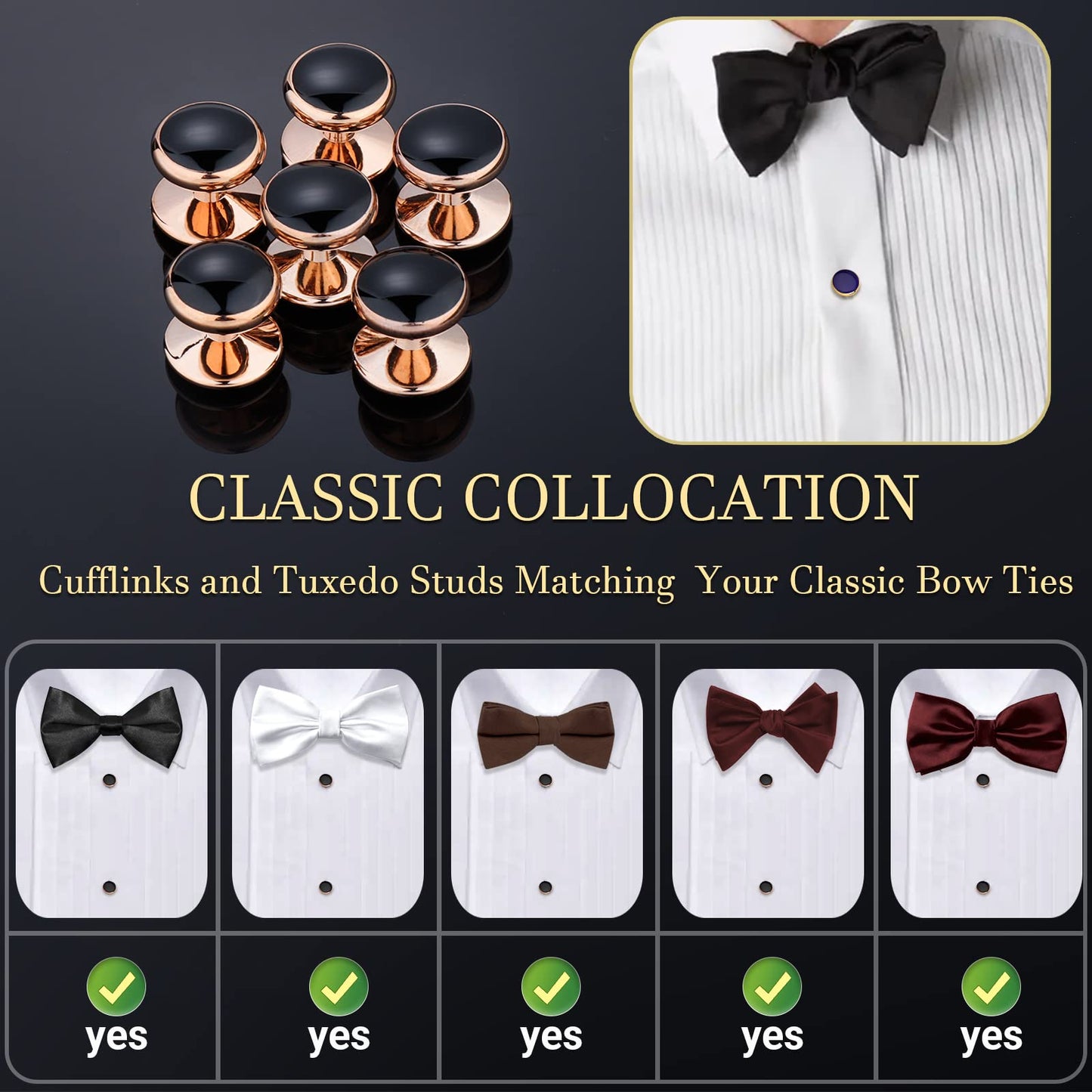 Men’s Cufflinks and Tuxedo Studs Set