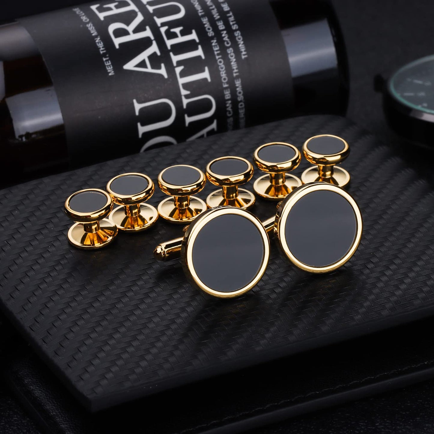 Fashion Mother-of-Pearl Tuxedo Shirt Button and Cufflink Set