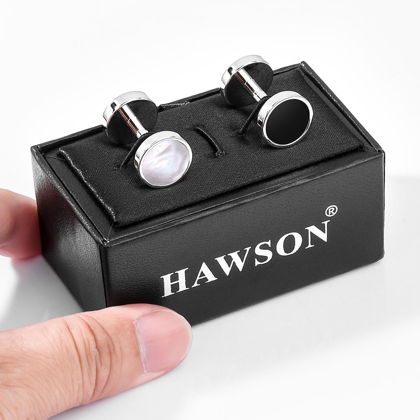 Handmade Classic Mother of Pearl Silver Cuff Links