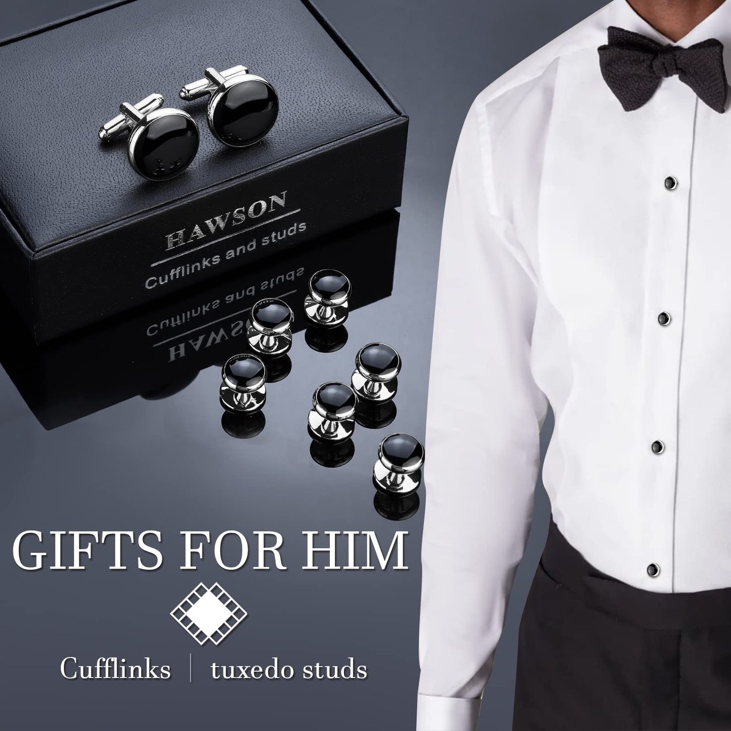 Men’s Cufflinks and Tuxedo Studs Set