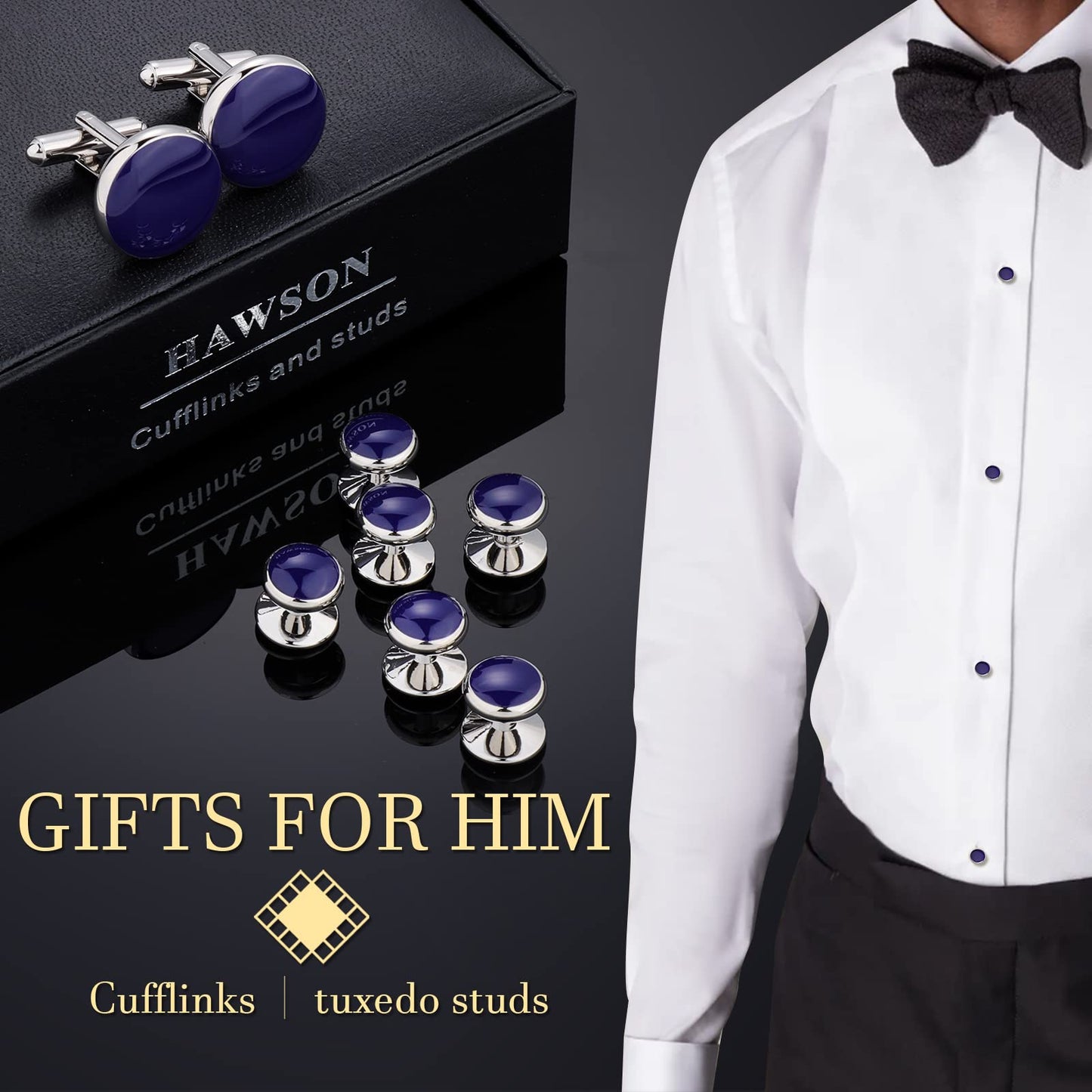 Men’s Cufflinks and Tuxedo Studs Set