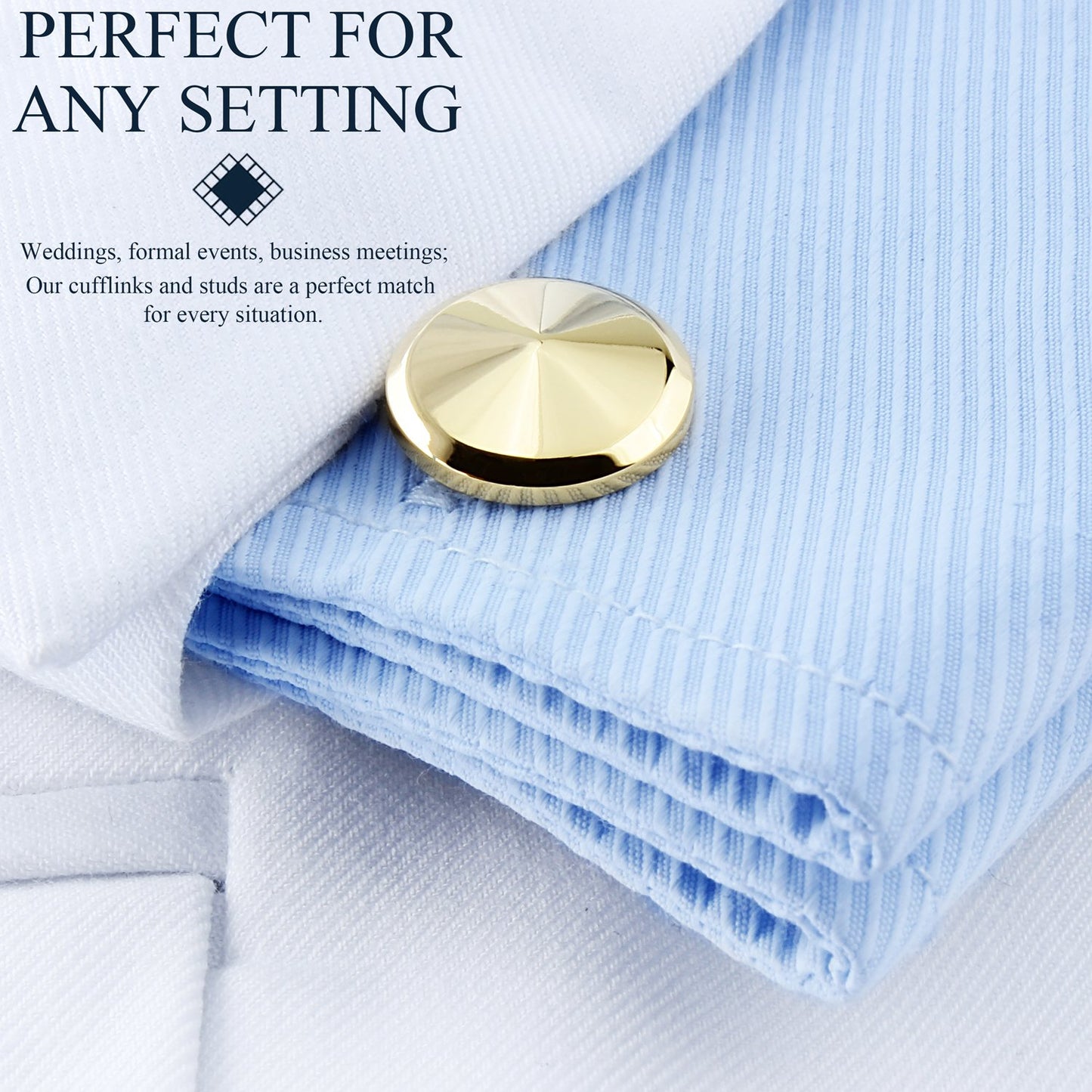 Men’s Cufflinks and Tuxedo Studs Set with Gift Box