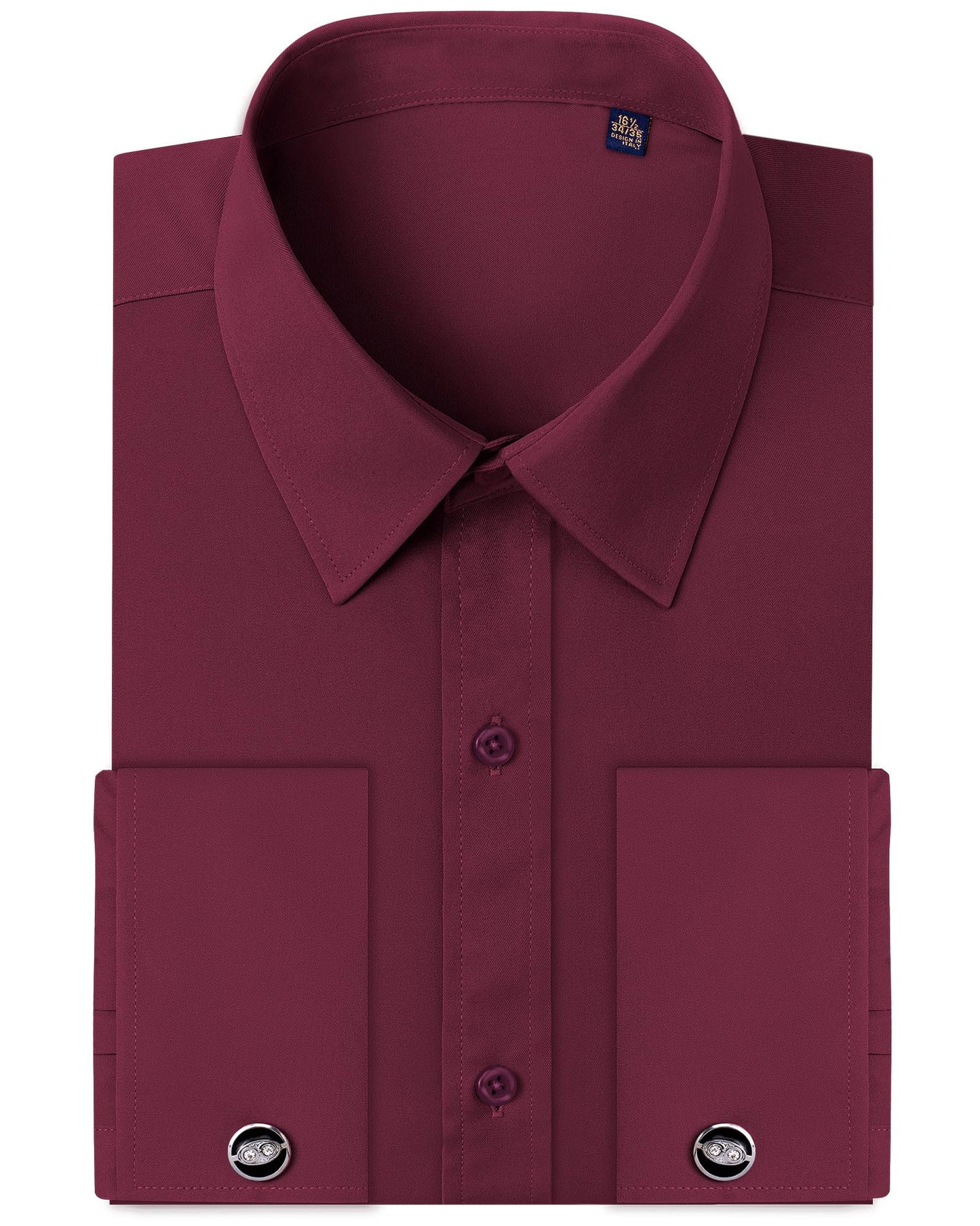 Alimens & Gentle French Cuff Regular Fit Dress Shirts (Cufflink Included)