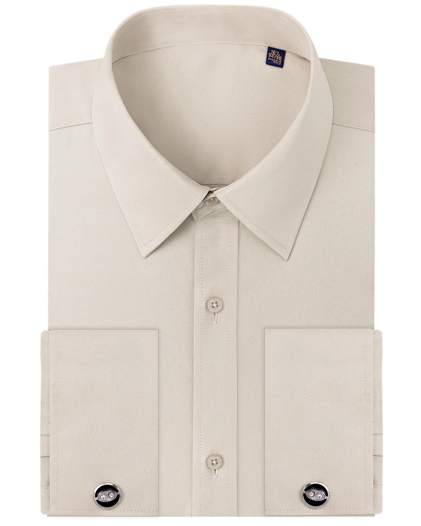 Alimens & Gentle French Cuff Regular Fit Dress Shirts (Cufflink Included)