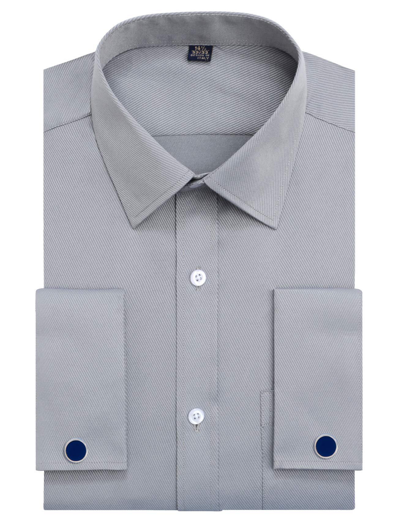Alimens & Gentle French Cuff Regular Fit Dress Shirts (Cufflink Included)