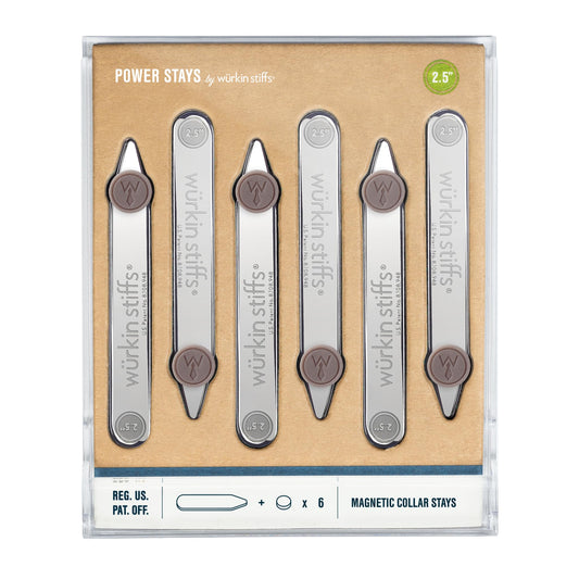 Würkin Stiffs Power Stays Magnetic Collar Stays|Power Stays with Storage Case | Metal Shirt Collar Stays for Men Clothing