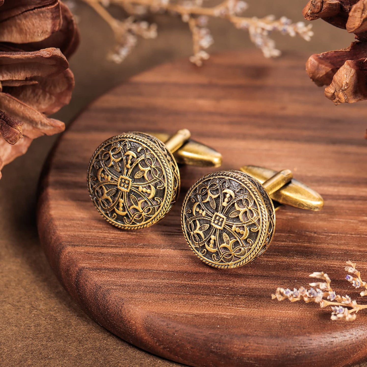 Gold Cufflinks and Tuxedo Studs for Men