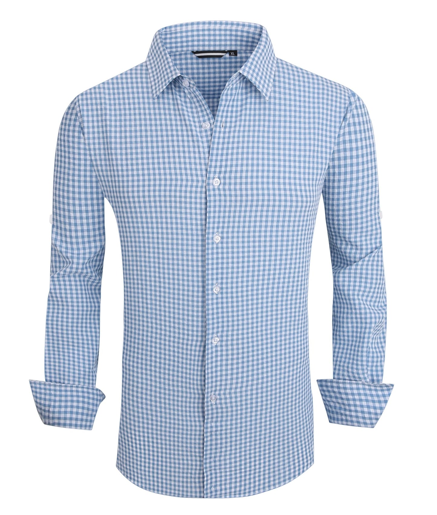 Alex Vando Mens Seersucker Dress Shirts Striped Business Casual Cotton Shirts for Men
