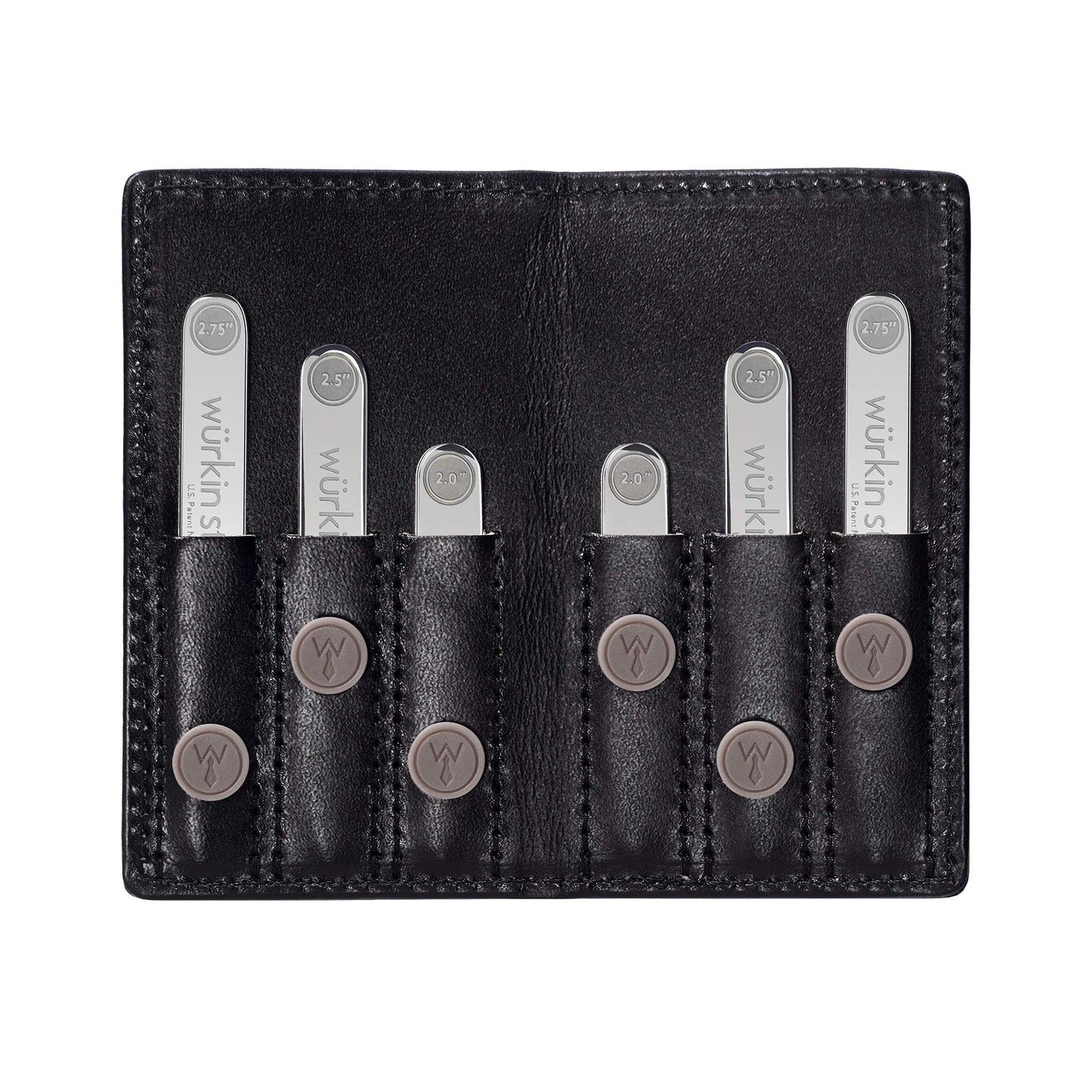 Würkin Stiffs Assorted Power Stays Magnet Collar Stay Travel Set Leather Wallet Case | Gift for Men | Seen on Shark Tank