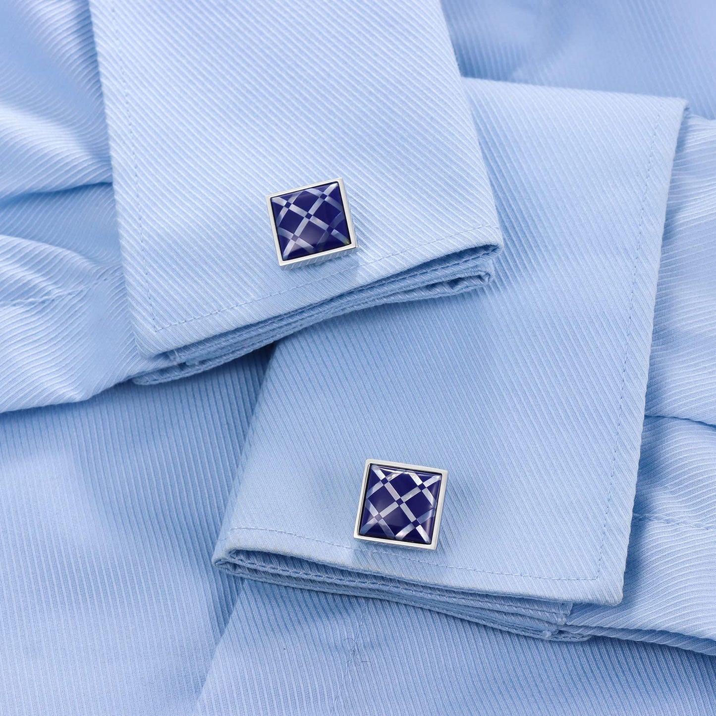 Handmade Classic Mother of Pearl Silver Cuff Links