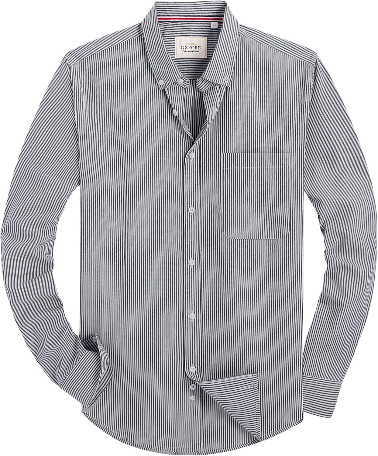 Alimens & Gentle Mens Solid Oxford Shirt Long Sleeve Dress Shirt Work Casual Button Down Shirts with Pocket