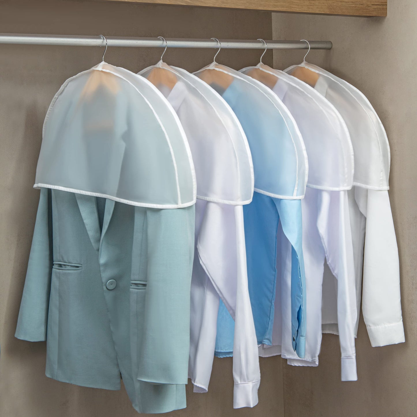 Clear Garment Bags Clothes Covers Protecting Dusts (Set of 12) for Storage Plastic Garment Bags Hanging Clothes Bags Dress Bag for Gowns Long with Zipper for Closet - 24'' x 40''/12 Pack