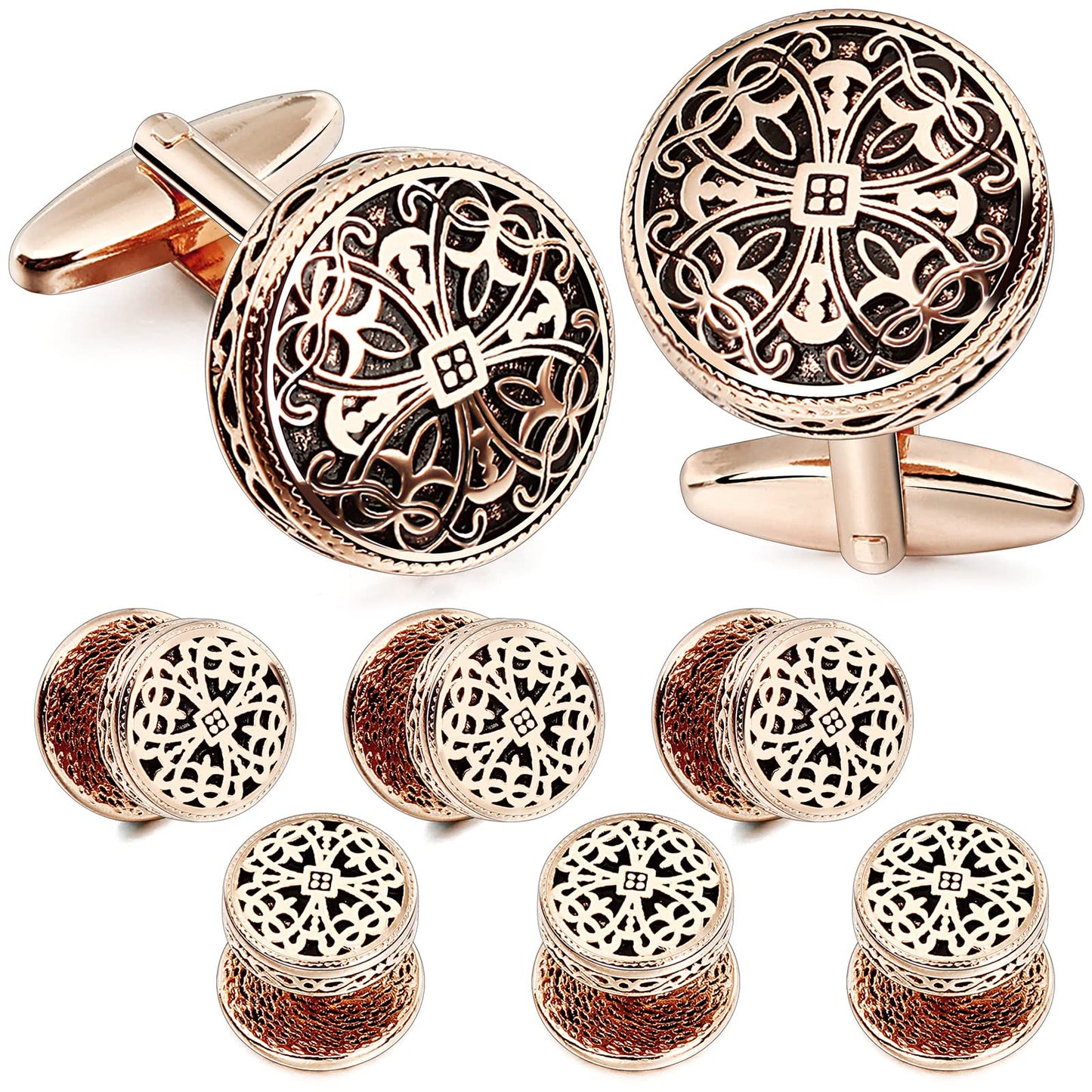 Gold Cufflinks and Tuxedo Studs for Men