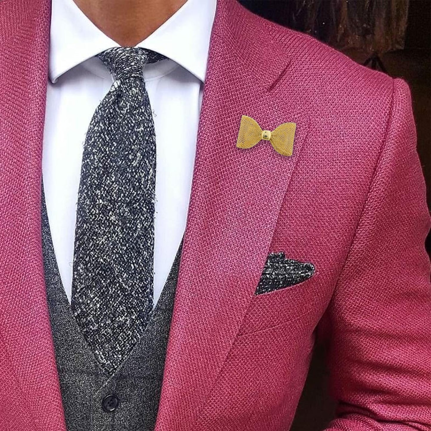 18K Gold Tone lapel Pins Brooch for Men Suit