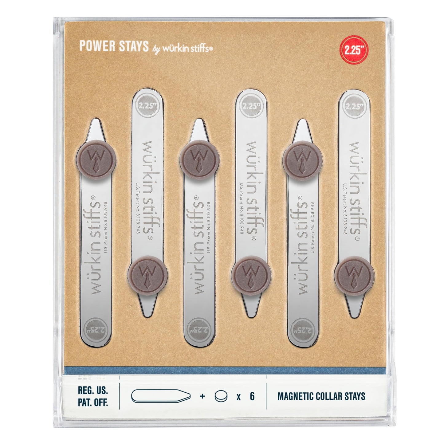 Würkin Stiffs Power Stays Magnetic Collar Stays|Power Stays with Storage Case | Metal Shirt Collar Stays for Men Clothing