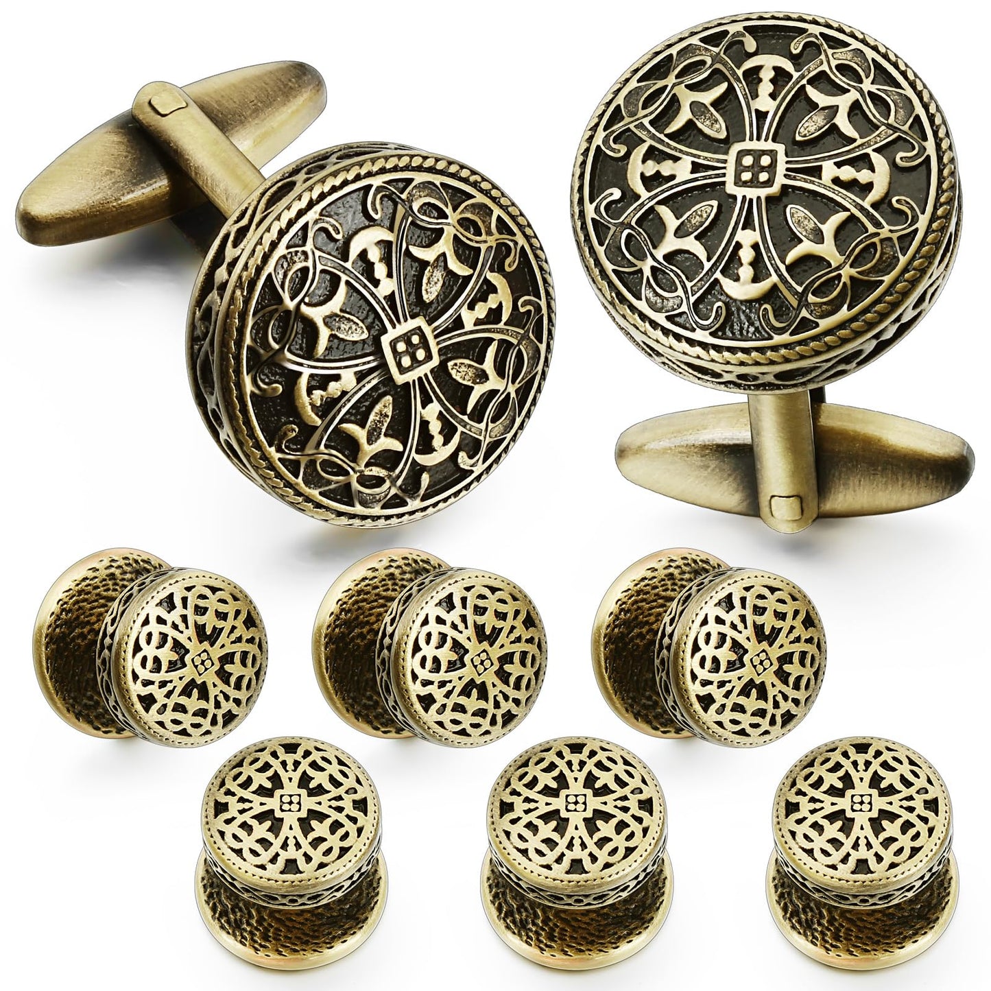 Gold Cufflinks and Tuxedo Studs for Men