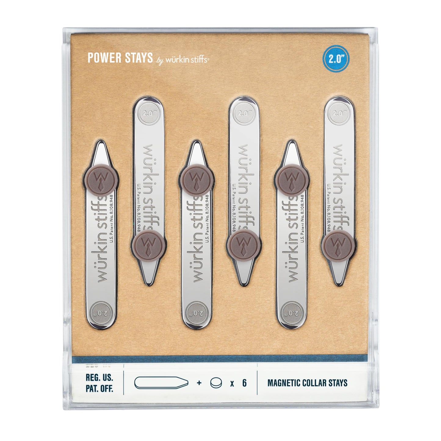 Würkin Stiffs Power Stays Magnetic Collar Stays|Power Stays with Storage Case | Metal Shirt Collar Stays for Men Clothing