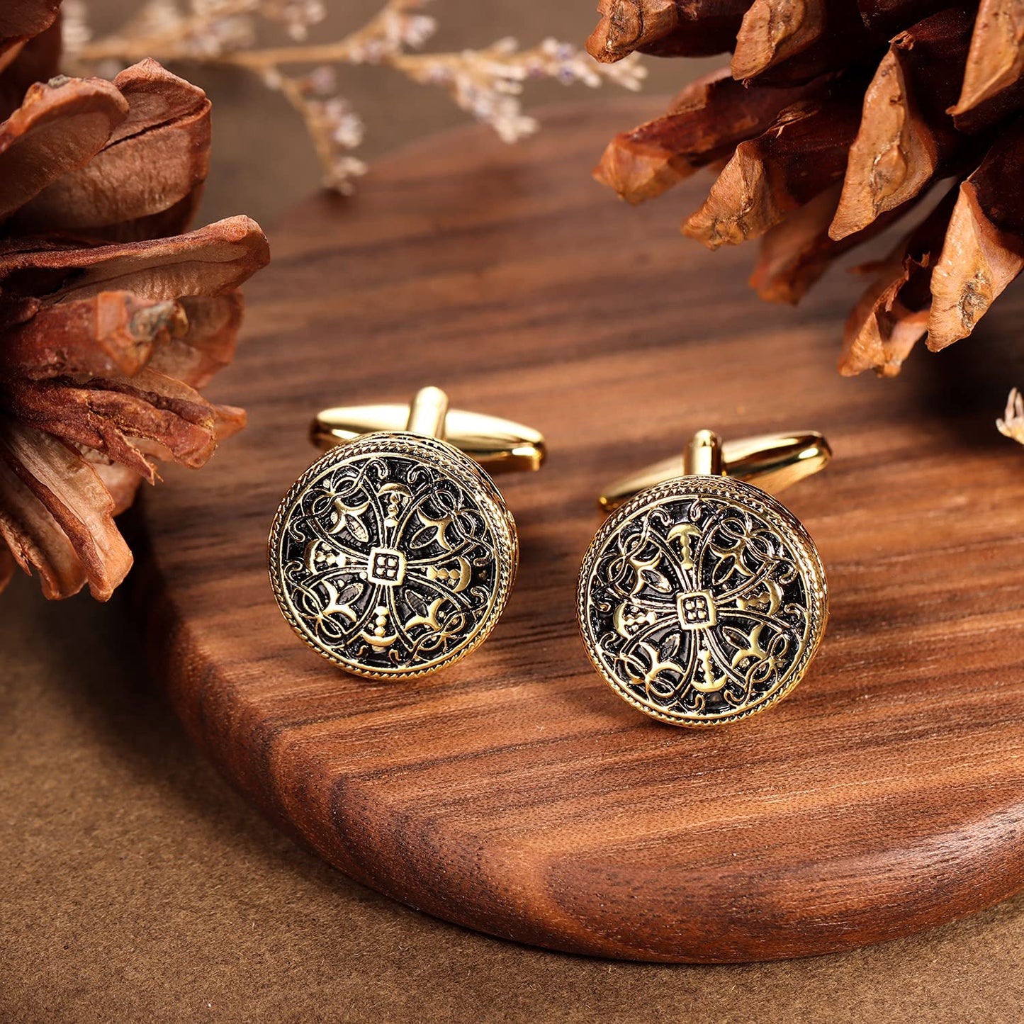 Gold Cufflinks and Tuxedo Studs for Men