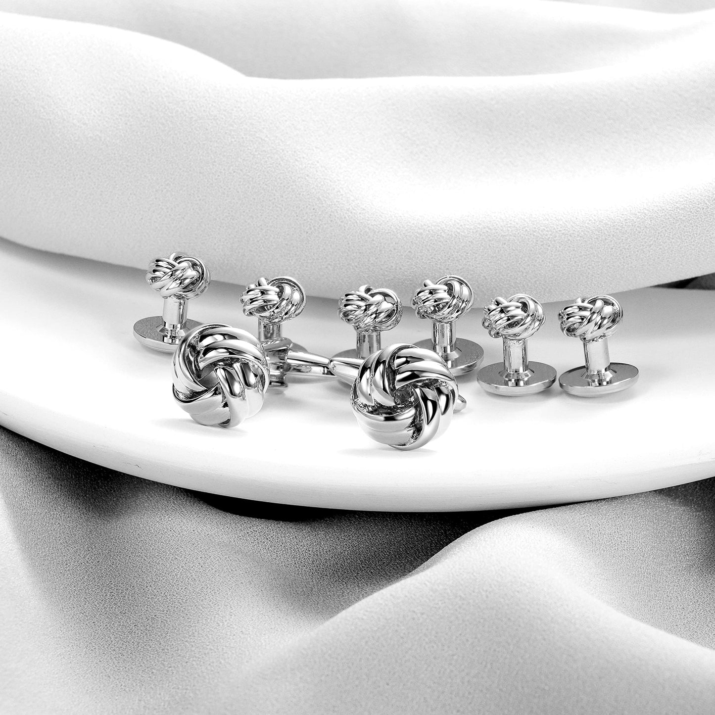 Knot Cufflinks and Shirt Studs for Men