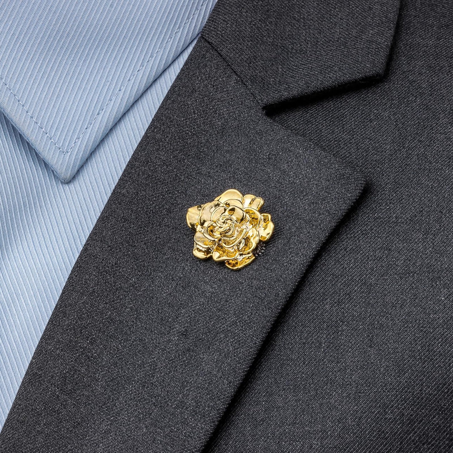 18K Gold Tone lapel Pins Brooch for Men Suit
