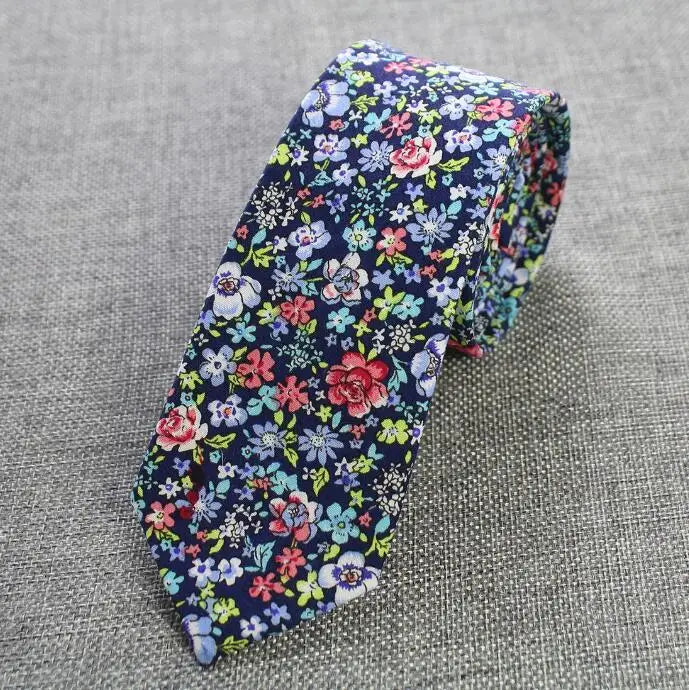 Mens Cotton Ties 6 cm Slim Tie Paisley Tie Classical Floral Ties Casual Neckties Vintage Skinny Ties For Wedding Party