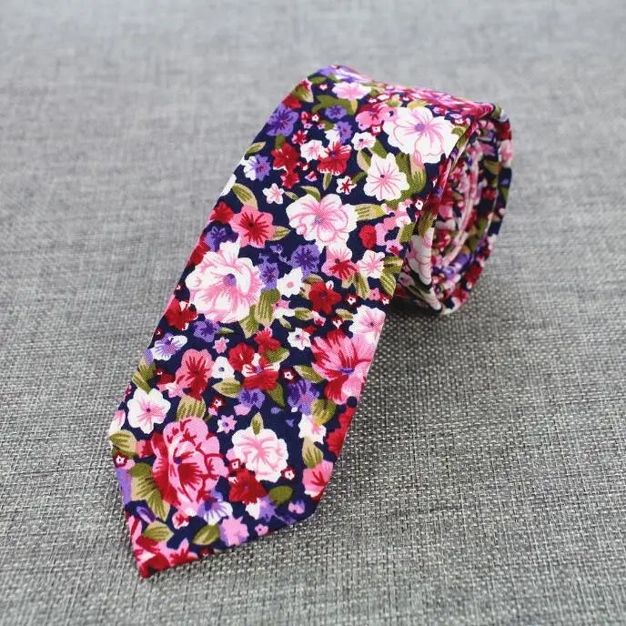 Mens Cotton Ties 6 cm Slim Tie Paisley Tie Classical Floral Ties Casual Neckties Vintage Skinny Ties For Wedding Party