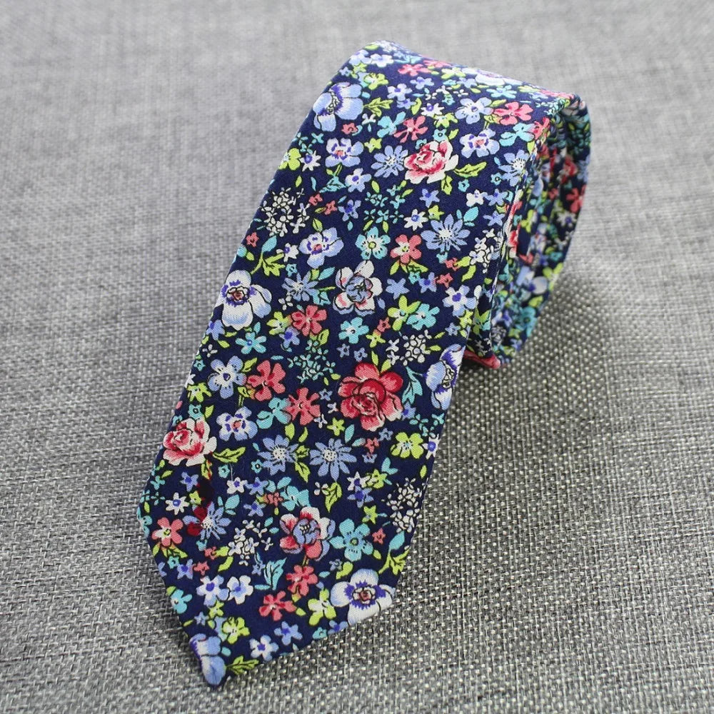 Mens Cotton Ties 6 cm Slim Tie Paisley Tie Classical Floral Ties Casual Neckties Vintage Skinny Ties For Wedding Party