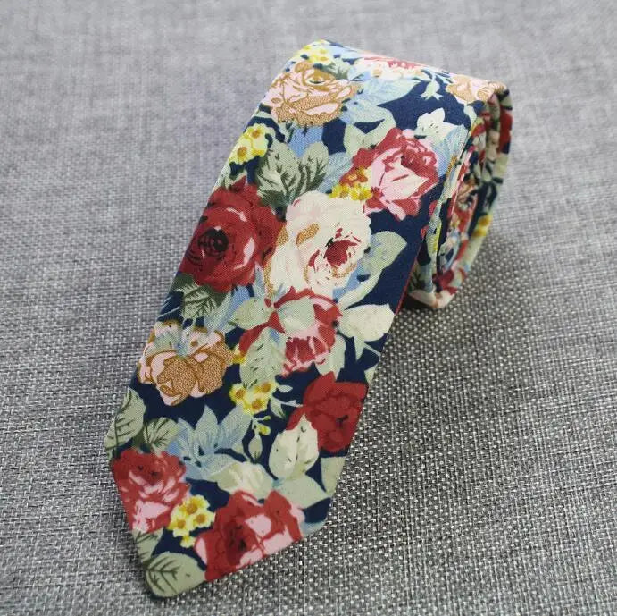 Mens Cotton Ties 6 cm Slim Tie Paisley Tie Classical Floral Ties Casual Neckties Vintage Skinny Ties For Wedding Party