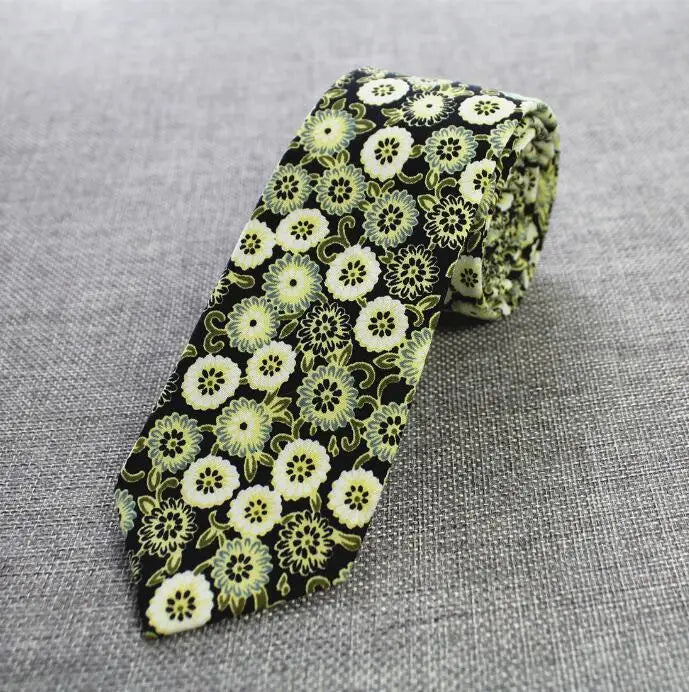 Mens Cotton Ties 6 cm Slim Tie Paisley Tie Classical Floral Ties Casual Neckties Vintage Skinny Ties For Wedding Party