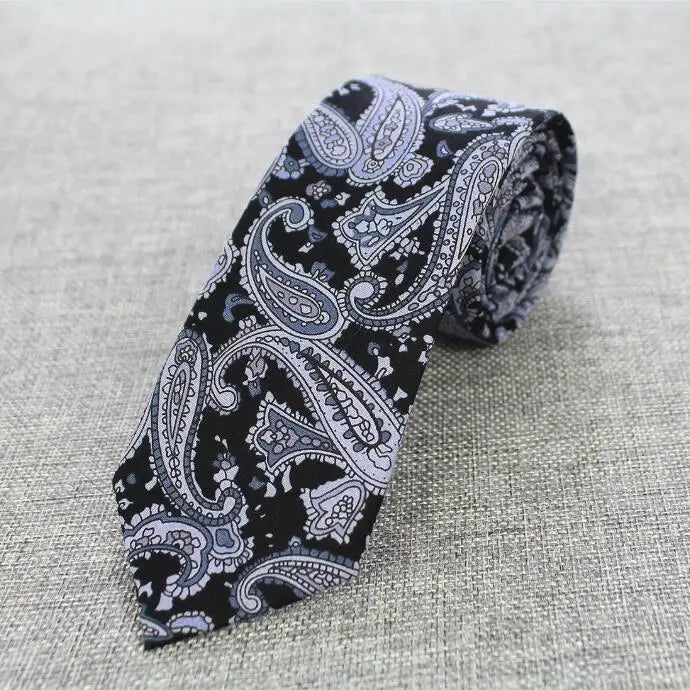 Mens Cotton Ties 6 cm Slim Tie Paisley Tie Classical Floral Ties Casual Neckties Vintage Skinny Ties For Wedding Party