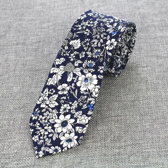 Mens Cotton Ties 6 cm Slim Tie Paisley Tie Classical Floral Ties Casual Neckties Vintage Skinny Ties For Wedding Party